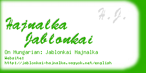 hajnalka jablonkai business card